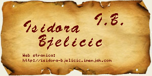 Isidora Bjeličić vizit kartica